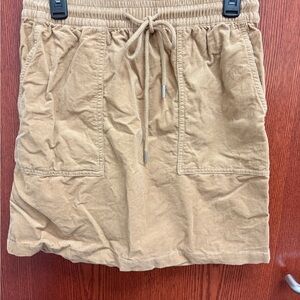 LOFT Corduroy Skirt Tan Size Small Elastic Waist Boho Preppy